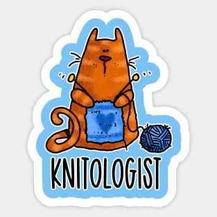 Knitologist (Ginger Kitty) Sticker